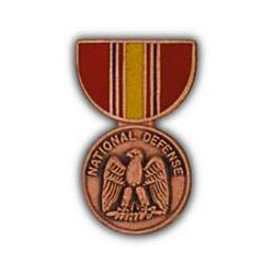 Mini Medal Hat Pin: National Defense Medal Image