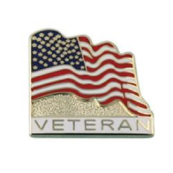 Pin: US Flag (Wavy) Veteran Image