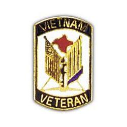 Pin VN: Vietnam Veteran w/Flags Image