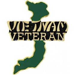 Pin: Vietnam Veteran with Green Map Image