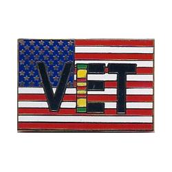 Pin: US Flag with VET in Center Image