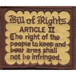 Patch: Bill of Rights -Article II Size: 2 1/2"x 3" Image