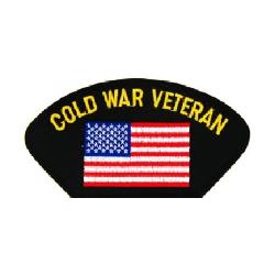 Hat Patch: Cold War Veteran with American Flag Image