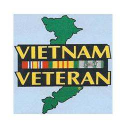 Patches Back: Vietnam Veteran with Map & Ribbon Image