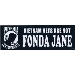 Bumper Sticker: POW*MIA Not Fonda Jane Image