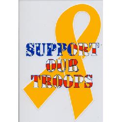 Decal: Yellow Ribbon - Support Our Troops Image