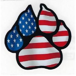 Decal: American Flag Paw Print Image